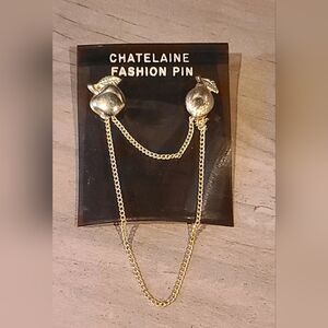 Vintage Gold Tone Chatelaine Fashion Pin [ Read Details ]